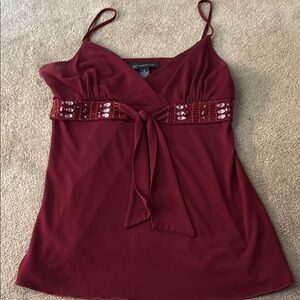 INC International Concepts Red Sleeveless Camisole with Tie Front